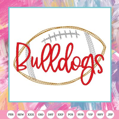 bulldogs football embroidery design